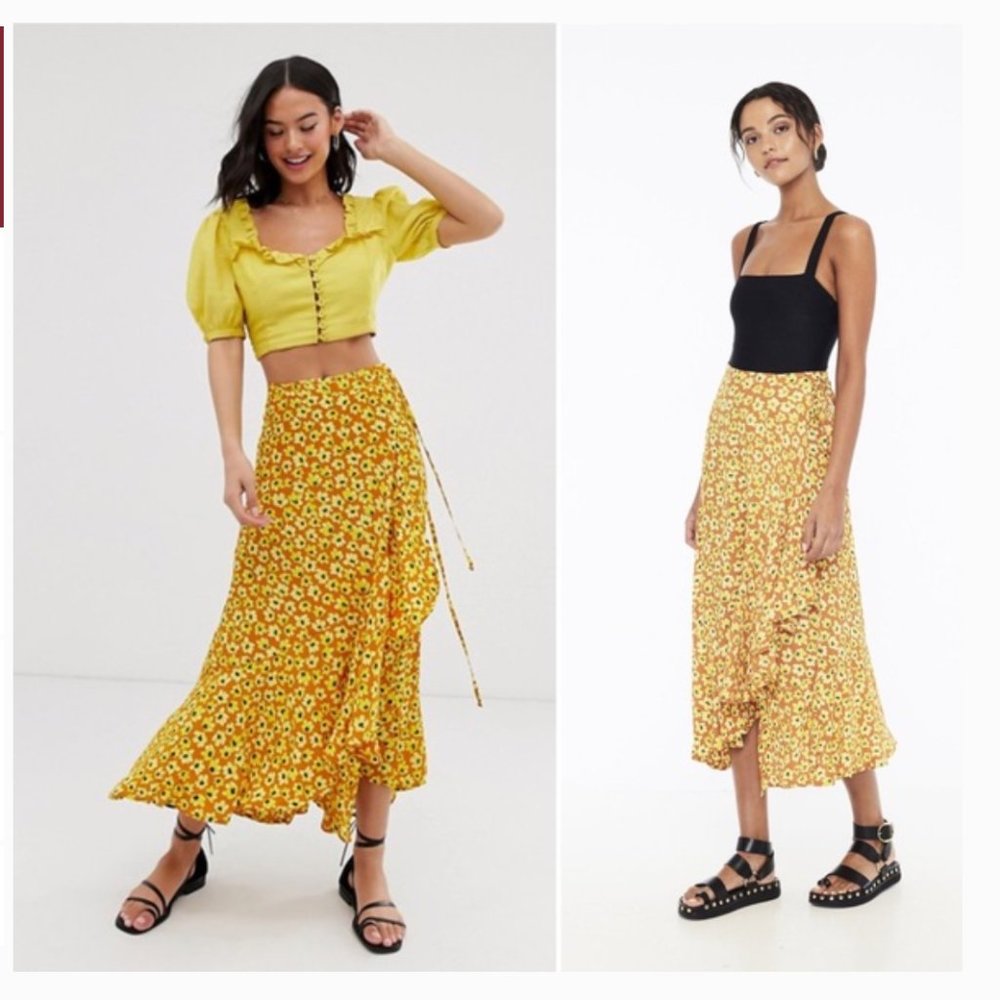 Faithfull the Brand Jasper midi skirt size 8